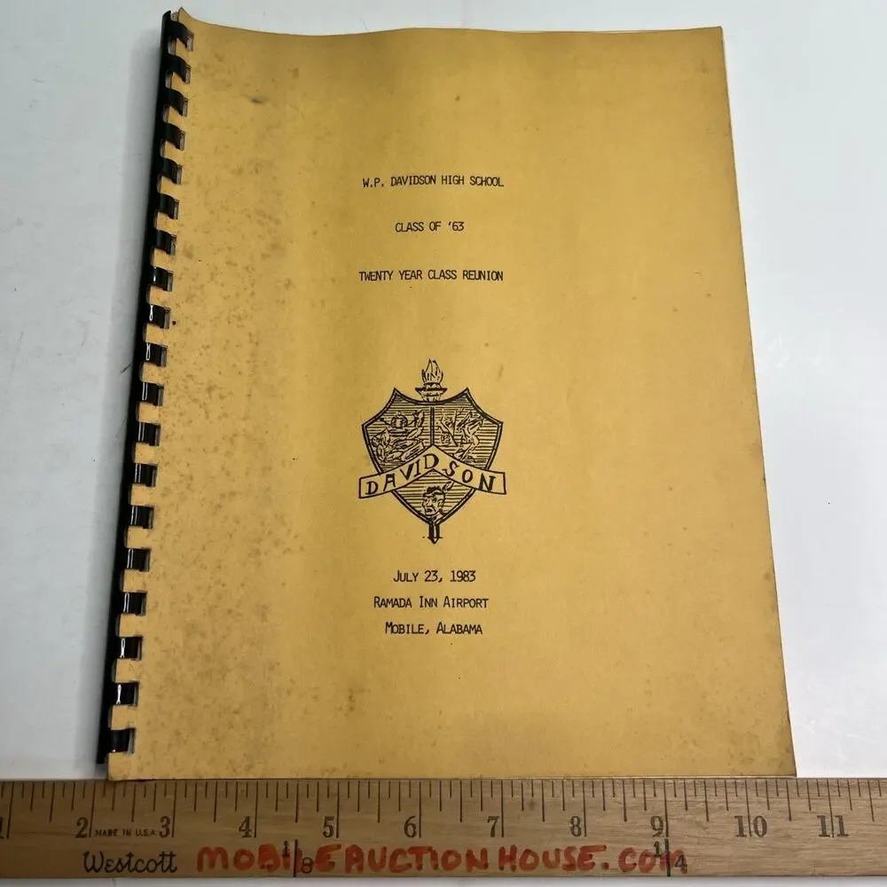 1983 WP Davidson High School Reunion Program Directory Mobile Alabama Class 1963